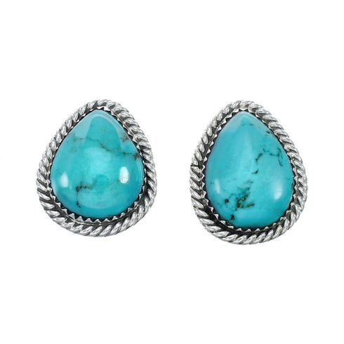 Native American Sterling Silver Turquoise Post Earrings JX130952